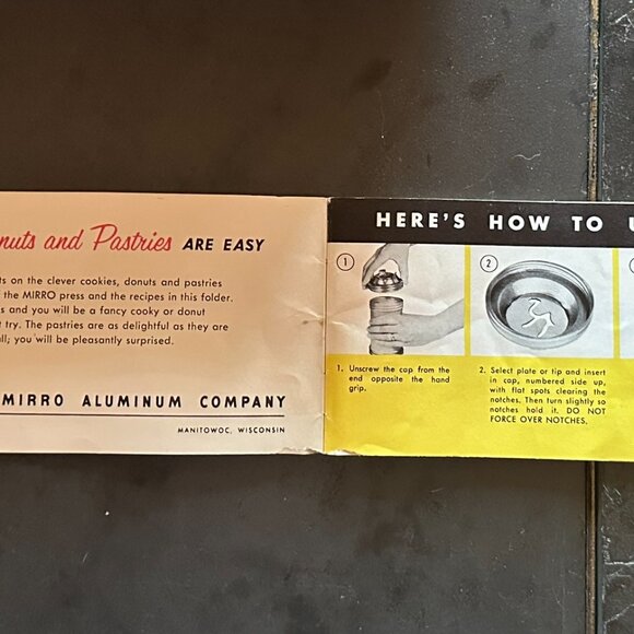 MIRRO VINTAGE COOKY-PASTRY PRESS & DECORATOR SET - Picture 6 of 6